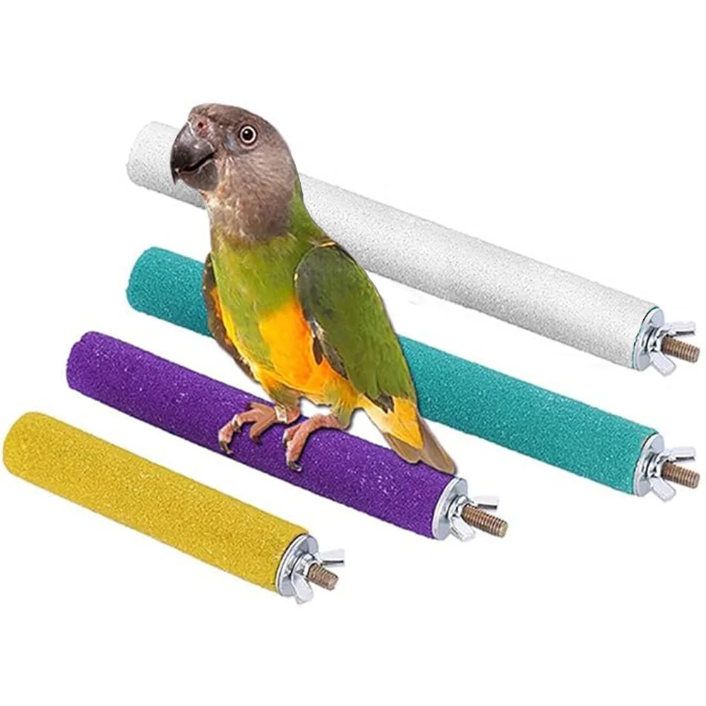 Parrot Perch Stand Toy Bird Cage Perch Natural Paw Grinding Stick for Medium Parrots Parakeets Lovebirds Chewing Stick
