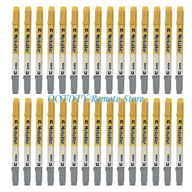  Soft Brush Tip Metallic Marker Pen Waterproof Double Ended Brush Pen For Wedding Invitations Greeting Card Handwriting