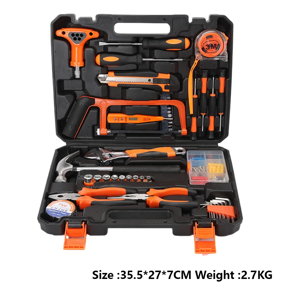 

82 PC Carbon Steel Toolbox Set Dual-Use for Family Car and Home Repairs