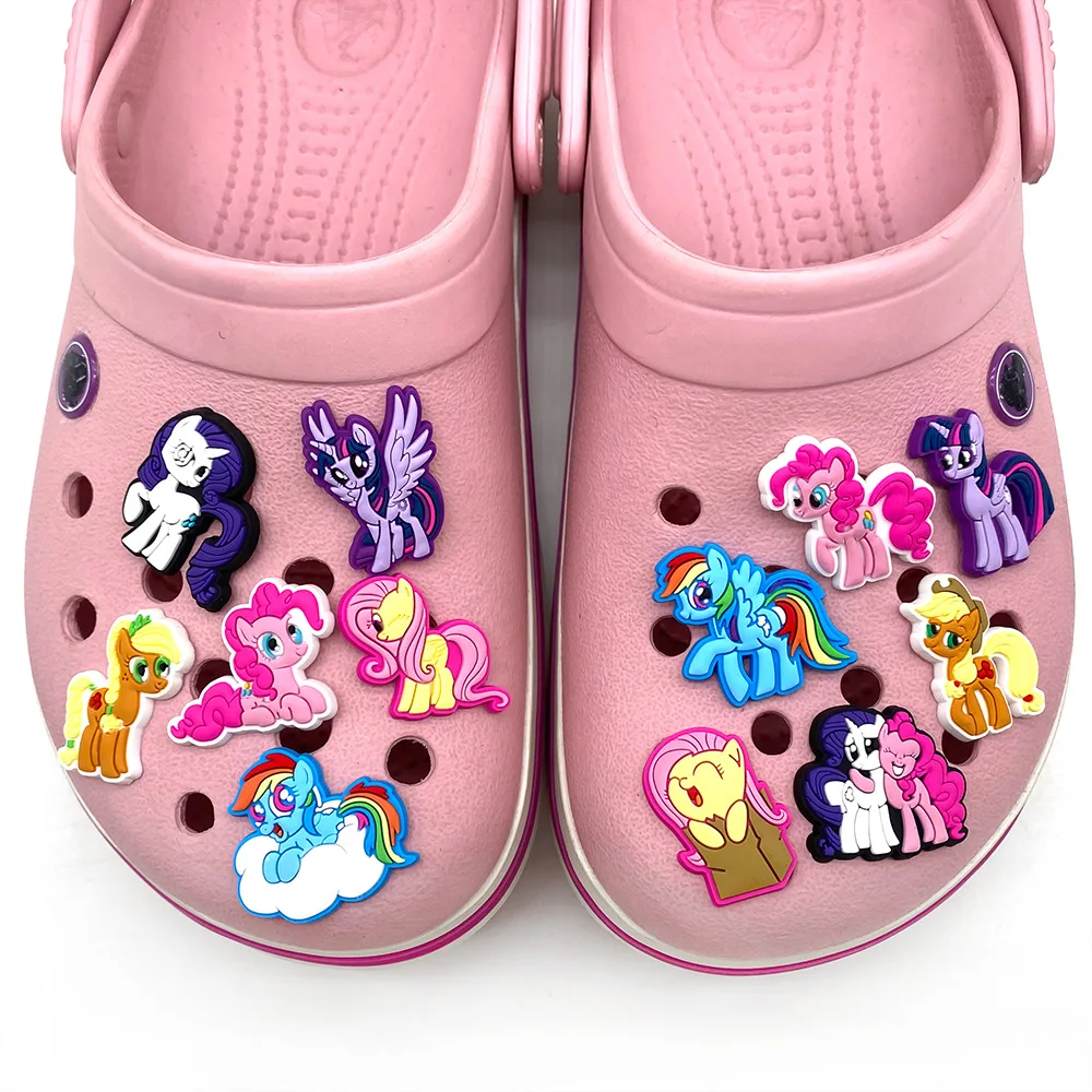 

1-12pcs MINISO anime cartoon Shoe Charms Accessories for Classic Clog Sandal Garden Shoe Decoration Buckle Christmas Kids Gift