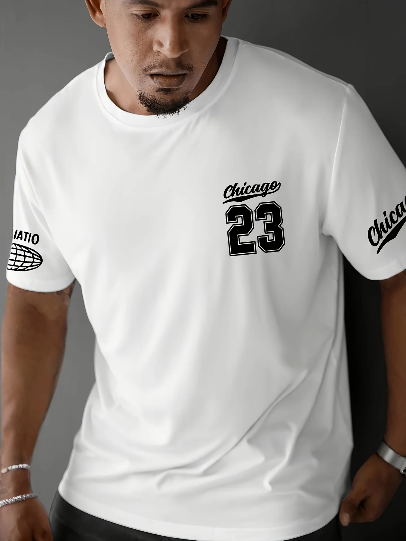 

Chicago No.23 printed T-shirt men's casual T-shirt short sleeved sportswear football T-shirt retro T-shirt men's clothing