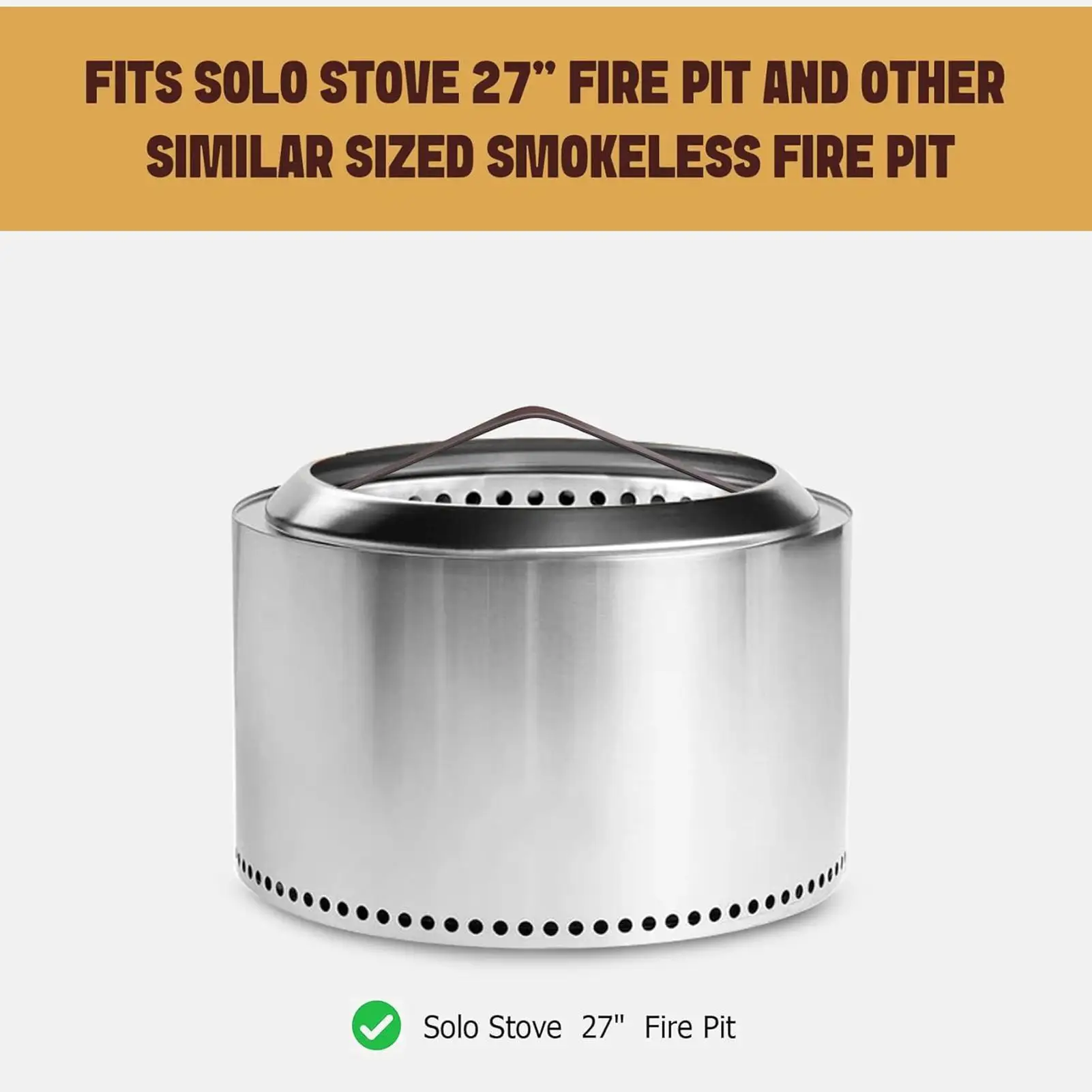 Handle for Fire Pit Lid Fire Pit Tool Portable Handle with Stainless Steel Hooks for Grill Camping Outdoor Indoor Table Hiking view 5