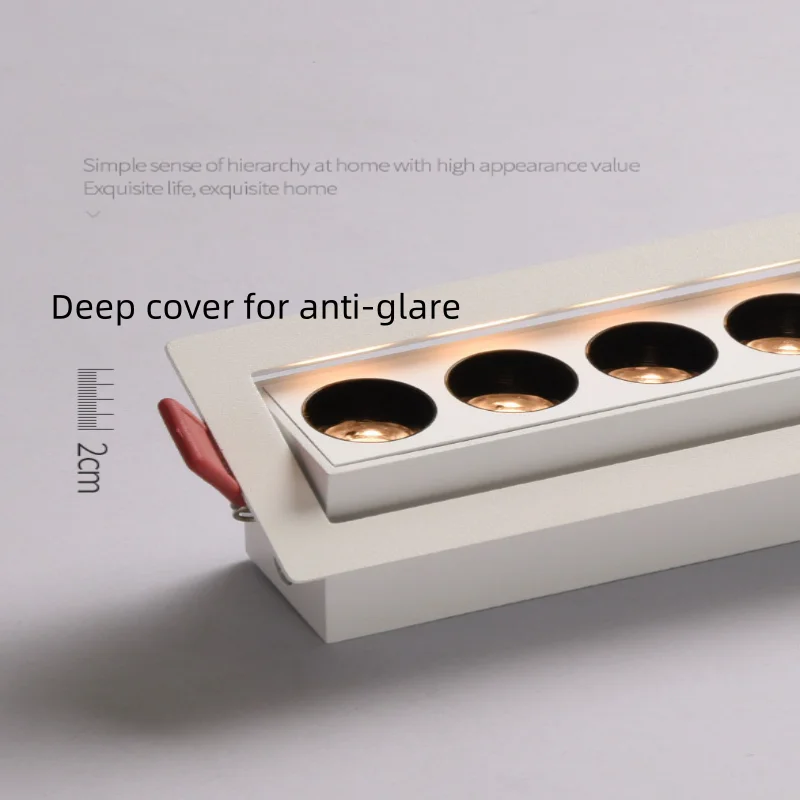 Embedded linear strip spotlights led grille lights No main lights anti-glare glare floodlight downlights image 3
