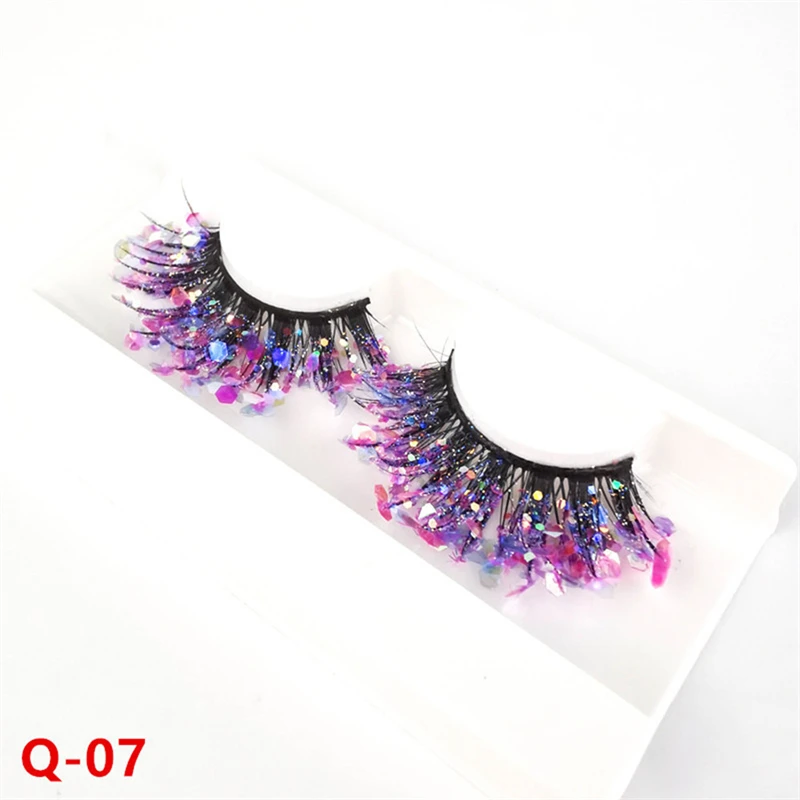 3D ธรรมชาติ Dramatic Glitter & Shimmery เรืองแสงยาว eye tail ฮาโลวีนยอดนิยม Crisscross Full strip lashes