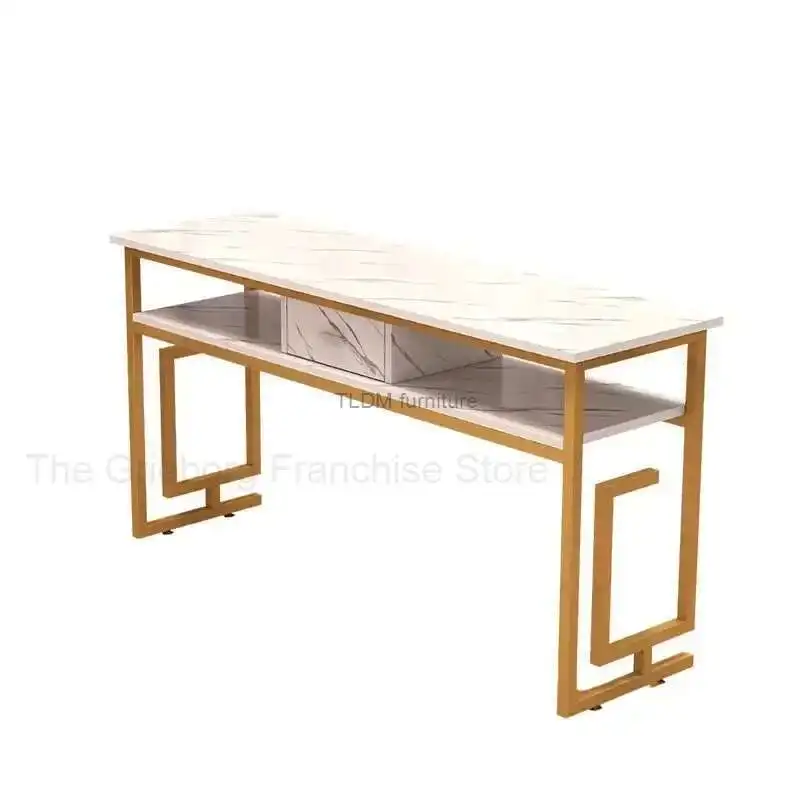 

Modern Minimalist Nail Tables Salon Furniture Single Double Manicure Tables Chair Set Luxury Professional Manicure Table D