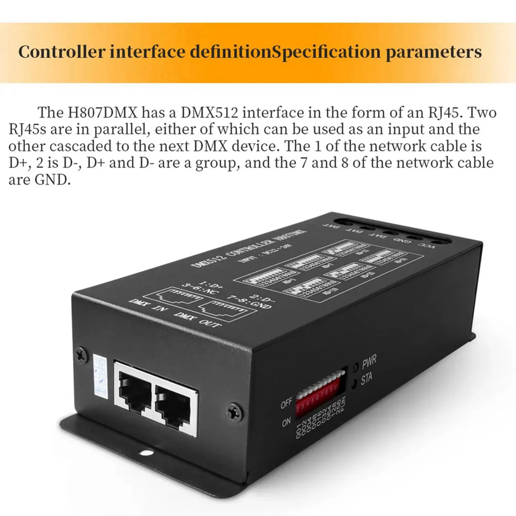 ABXF-4X DMX512 H807 RGB LED Controller DMX WS2811 WS2812B WS2813 Pixels Led Strip Controller DMX Stage Light 1024Pixels
