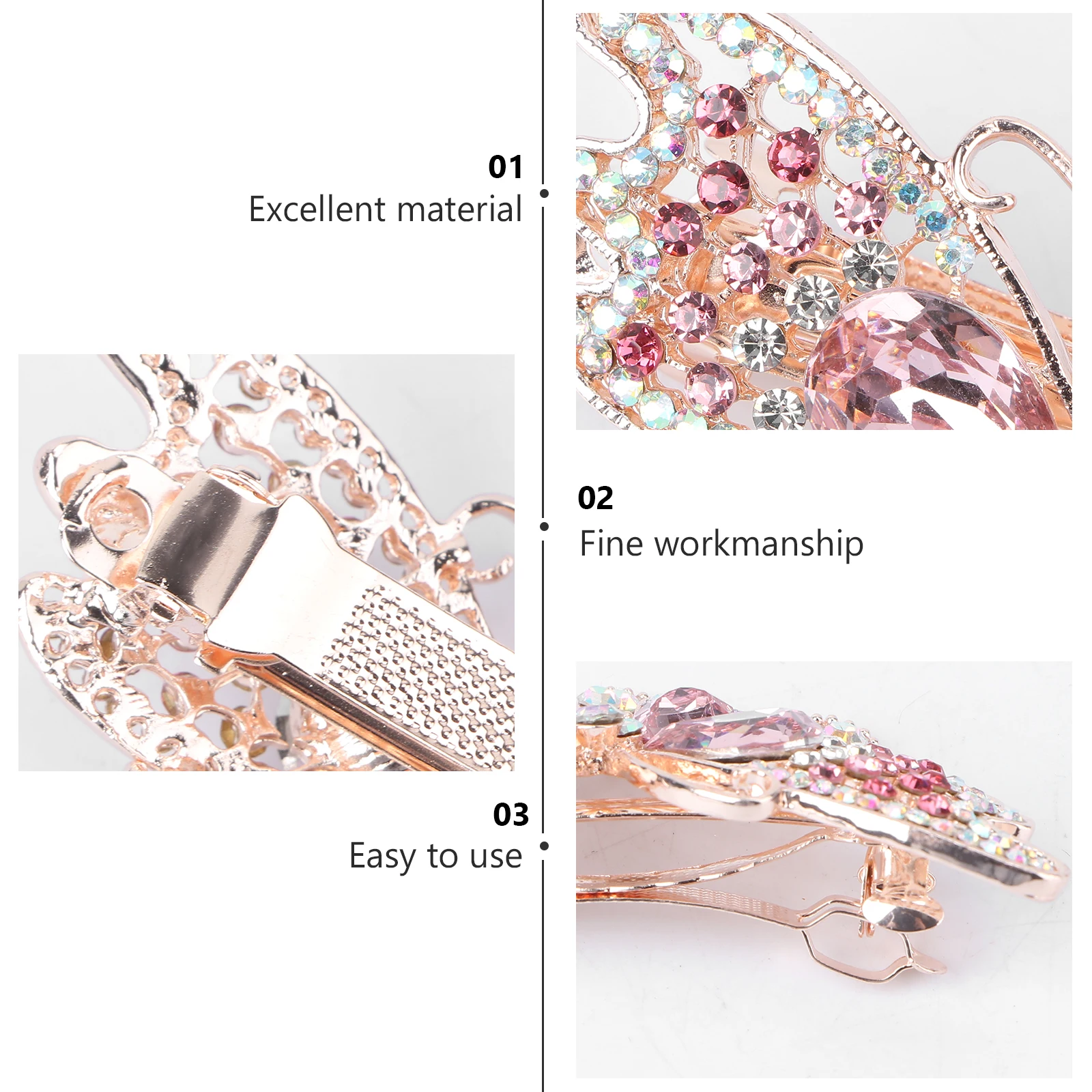 

2 Pcs Hairpin Jewelry Confidence Clips Decorative Pins Metal Women's Accessories Elegant Iron Birthday Ponytail Hairpins