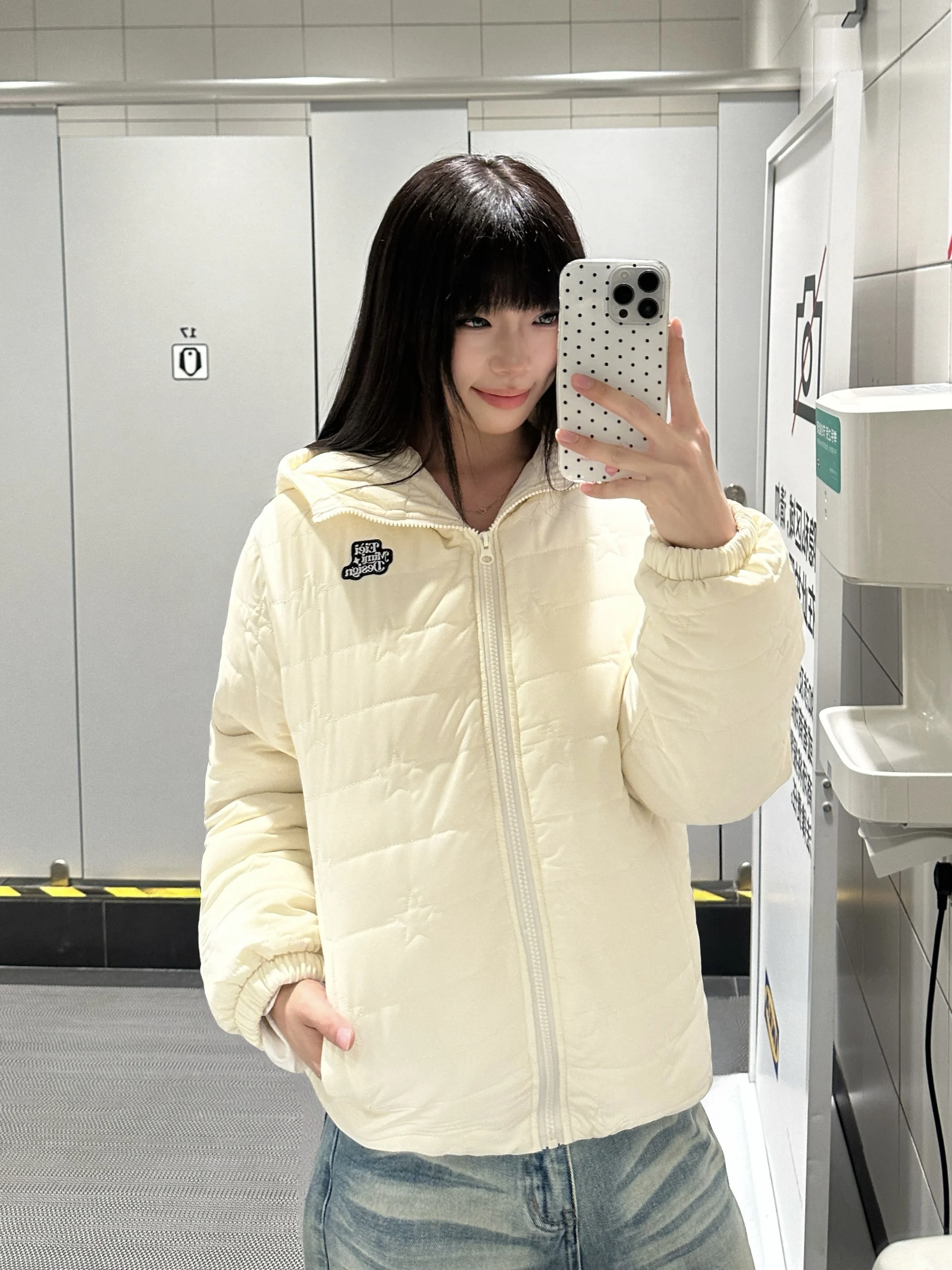 

BeOurRule Американский ретро-пуховик Star Quilted для женщин, осенне-зимнее теплое пуховое пальто с капюшоном, белое, повседневное, из натурального пуха