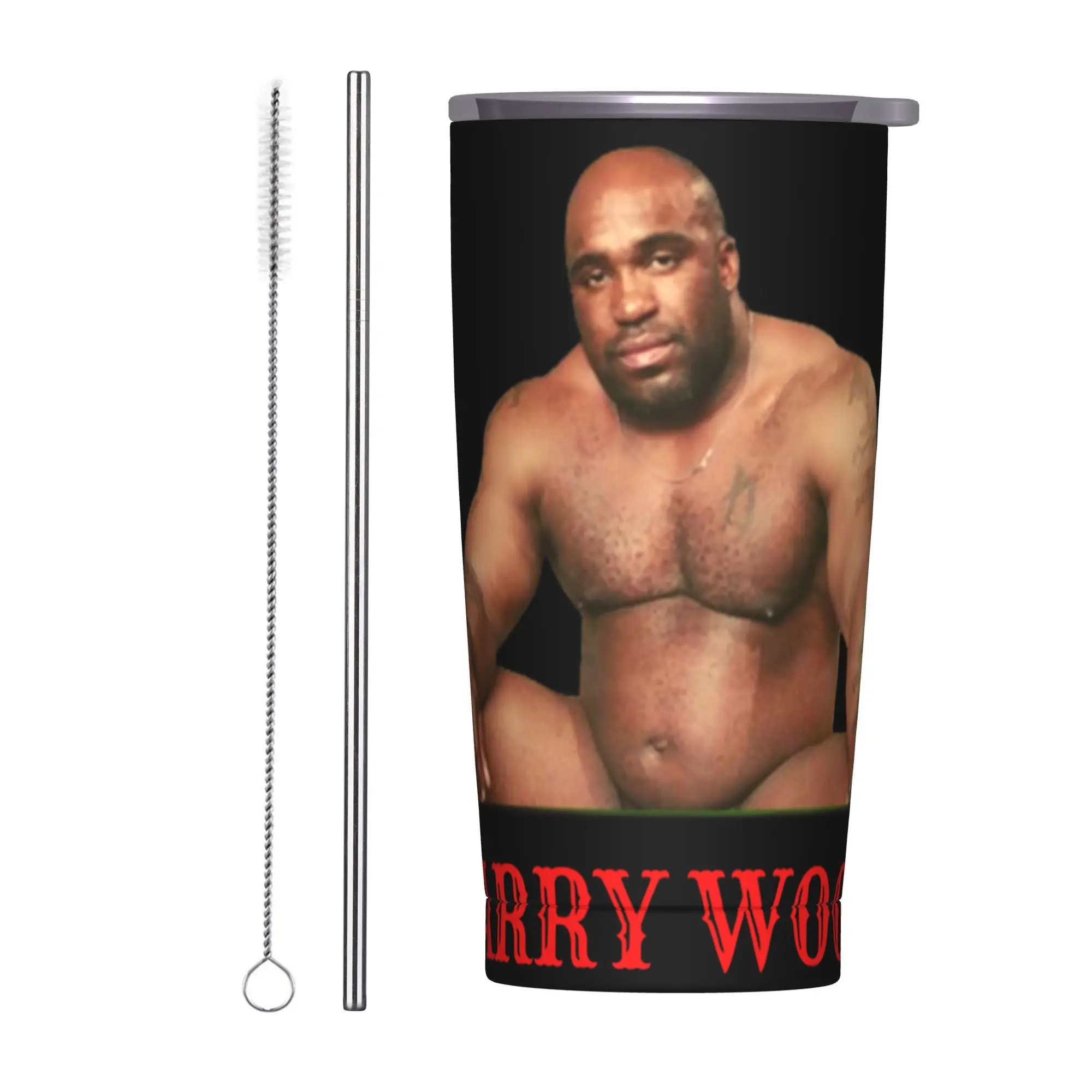 Vaso Térmico Aislado al Vacío Big Dick Black Guy Meme Barry Wood, 20oz, Doble Pared, Antiderrames, para Café