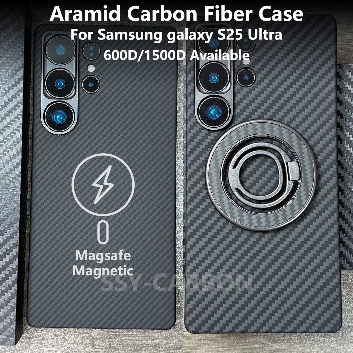 

Магнитный чехол для Samsung Galaxy S25 Ultra, арамидный защитный чехол для телефона, ультратонкий защитный чехол Magsafe из углеродного волокна, прочный