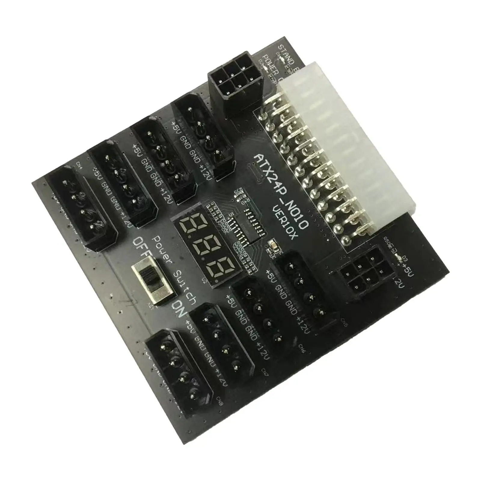 ATX Power Supply Board Input ATX 24Pin Power High Performance High Speed Transmission PSU Board 24Pin to IDE 8x for PC Computer