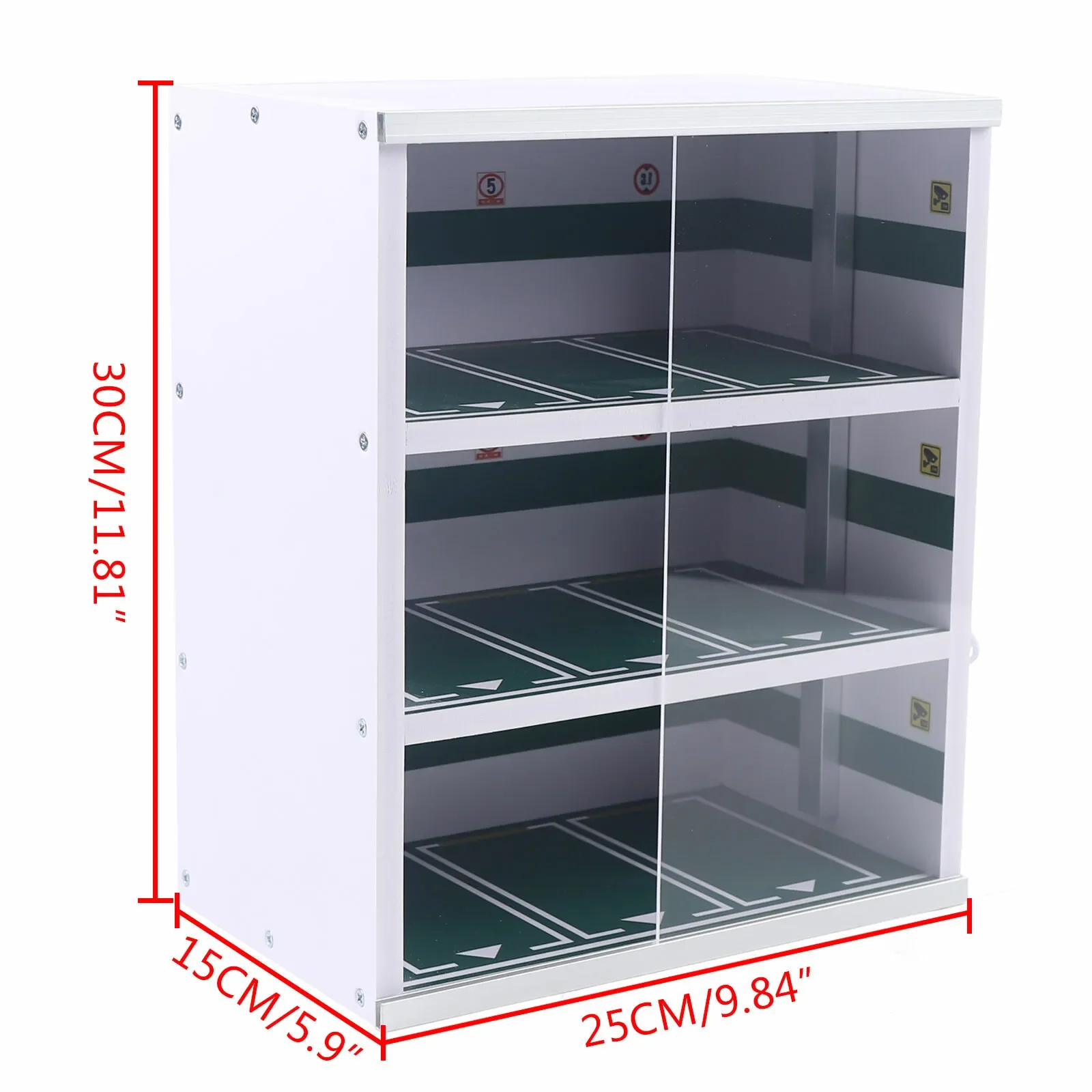 1:43 Acrylic LED USB Car Parking Lot Model Scene Garage Parking Space Display Furniture Cabinet