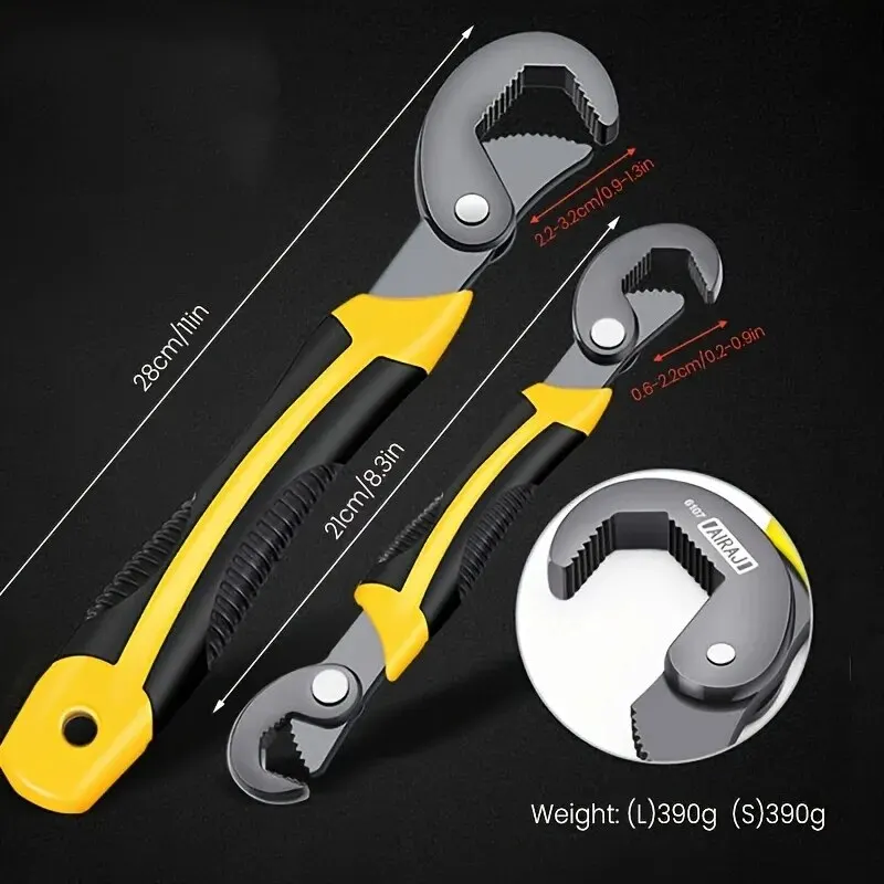 AIRAJ Wrench Set with Three Sides Toothed Thickening and Rust Prevention 6-32mm Large Opening Multifunctional Manual Tool