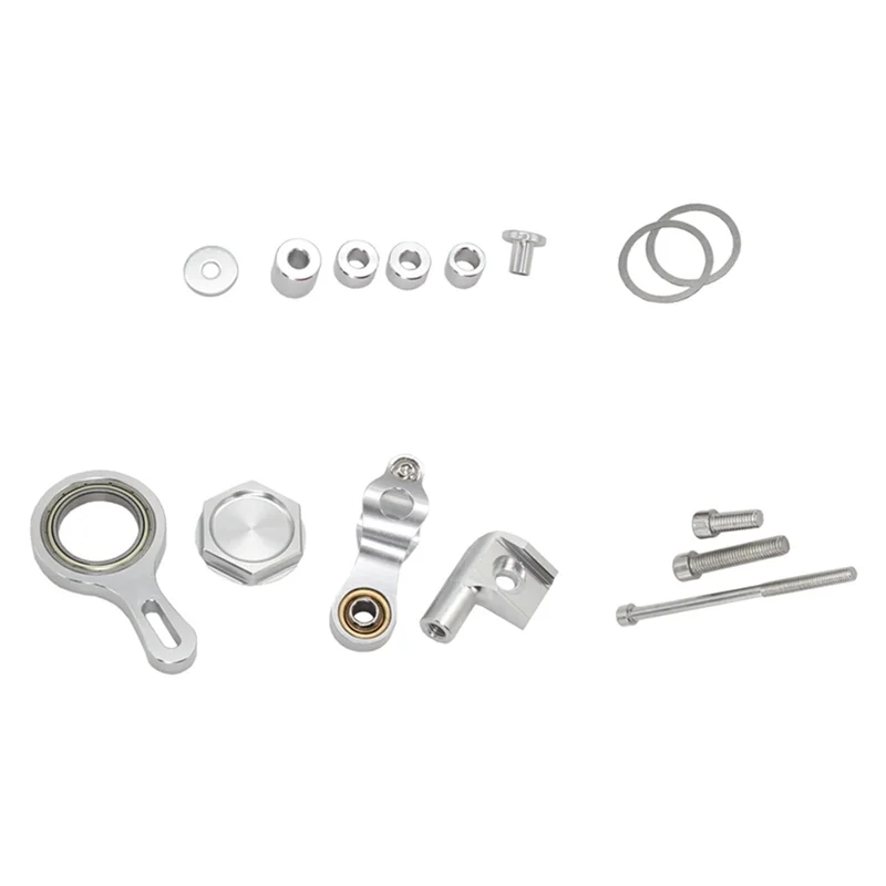พวงมาลัยรถจักรยานยนต์Stabilizer DamperยึดสนับสนุนชุดสําหรับYAMAHA YZF R1 2002-2017 YZF R6 2006-2020 Silver-AS55