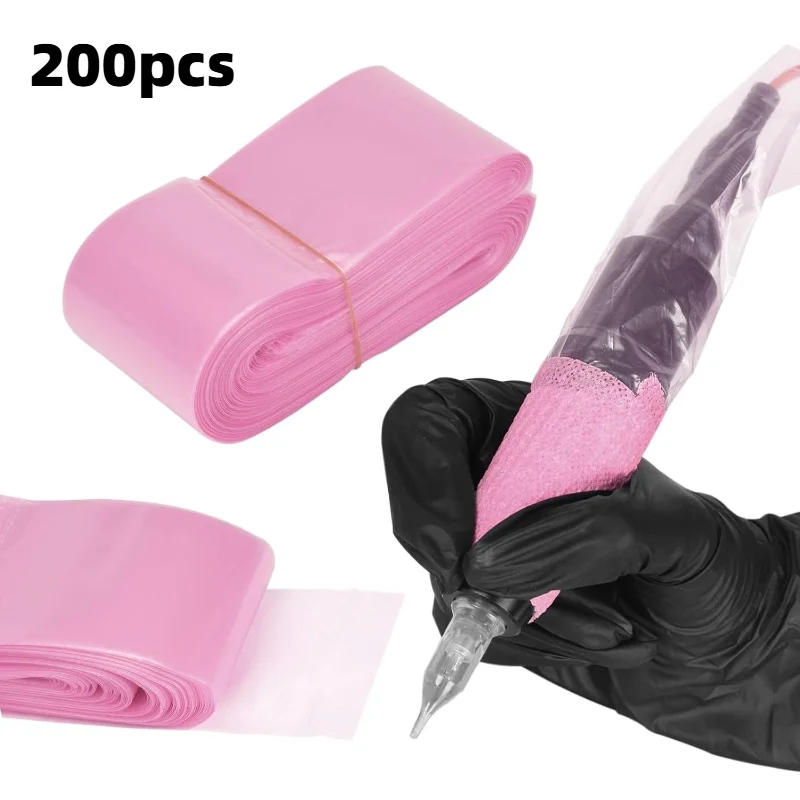 

100pcs Disposable Pink Tattoo Clip Cord Sleeves for Tattoo Machine Gun Accessories Supplies