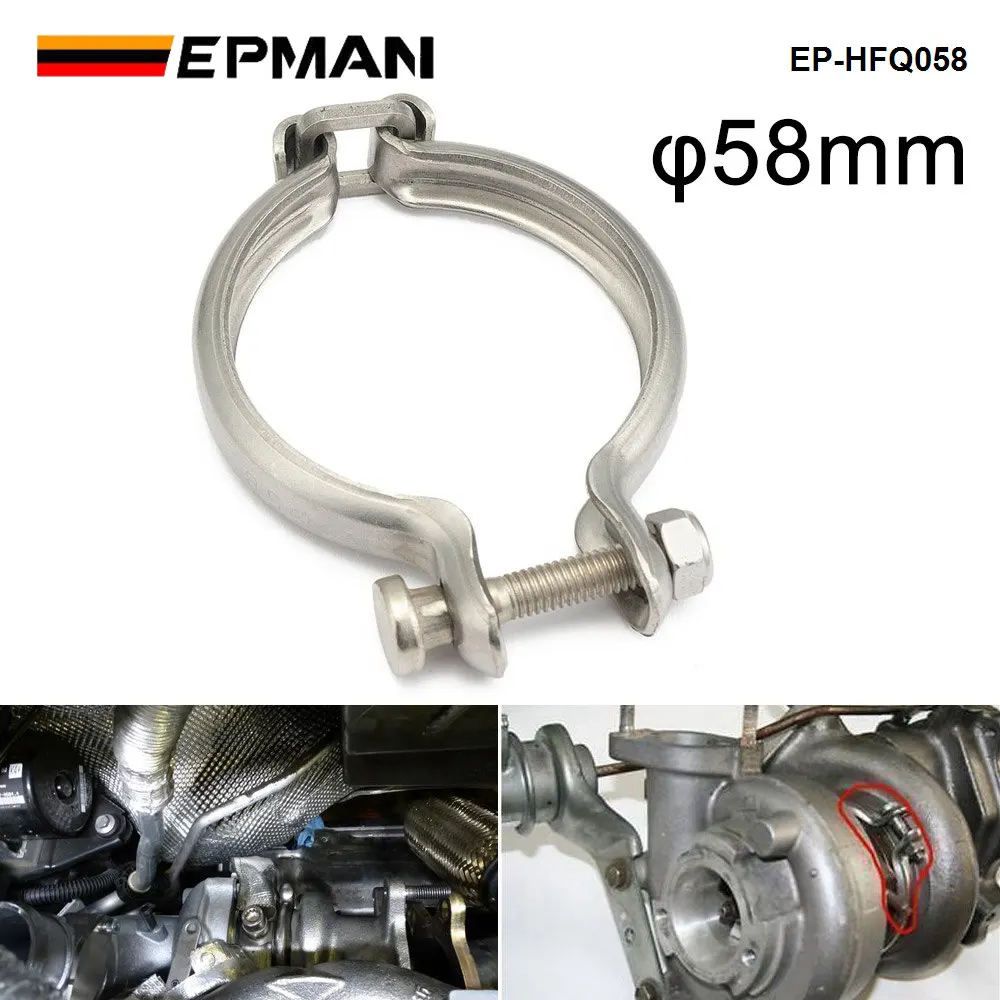 EPMAN Exhaust V Clamp, Turbine V-Clamp 58mm Replacement For TD02, TD025, TD03 Turbocharger Car Accessories EP-HFQ058