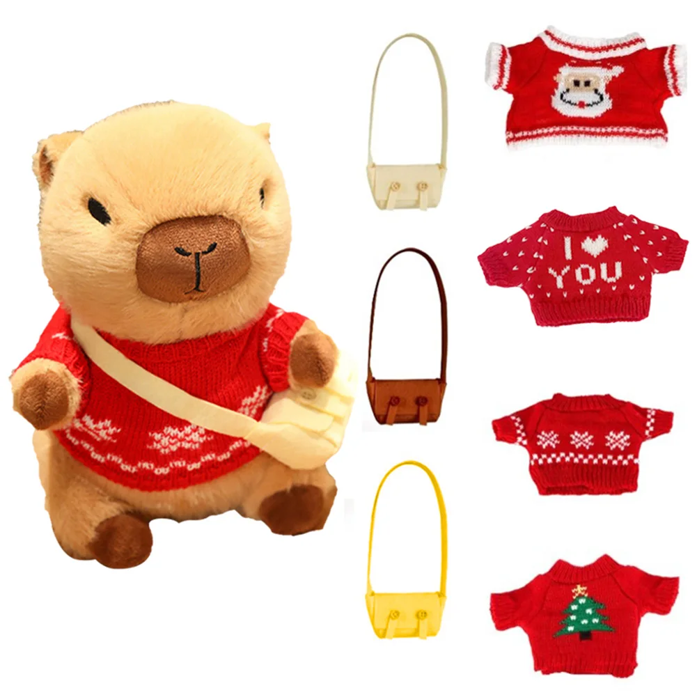 

DIY Cartoon Capybara Dolls with Clothes & Bag Kawaii Capybara Toy Capybara Stuffed Plushies Home Room Decor