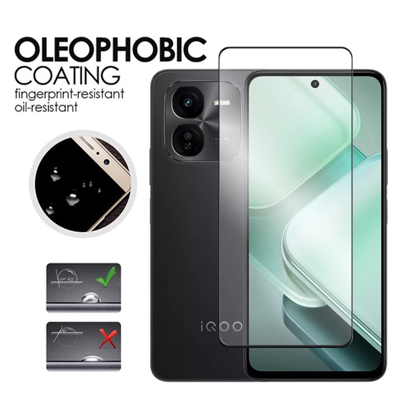 For iQOO Z9x Glass For Vivo iQOO Z9x Tempered Glass 2.5D Full Cover Glue HD Screen Protector For iQOO Z9x Lens Film 6.72 inch