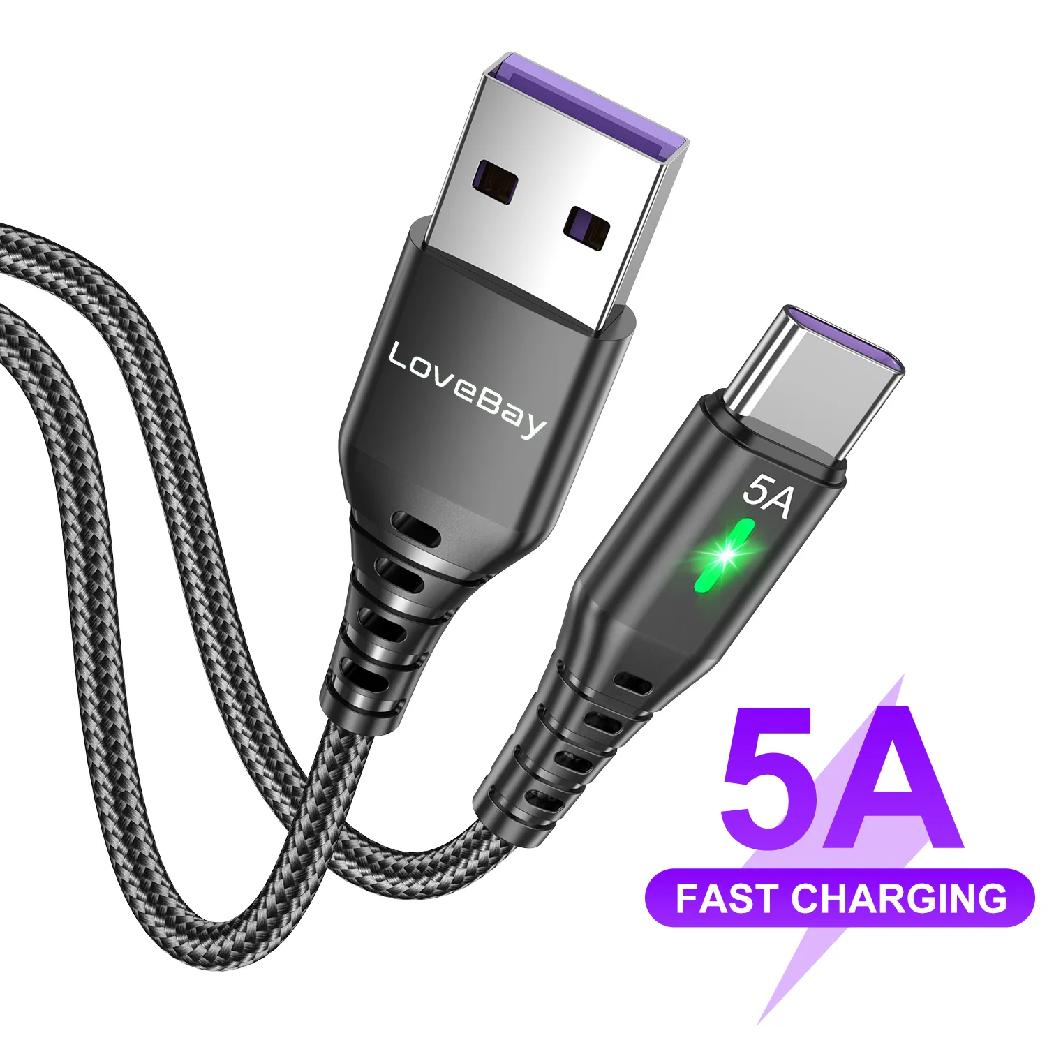 

lovebay USB Type C Cable 5A Fast Charging Wire Mobile Phone Micro USB Wires Cable For Xiaomi Samsung Type C Charge Cable Cord