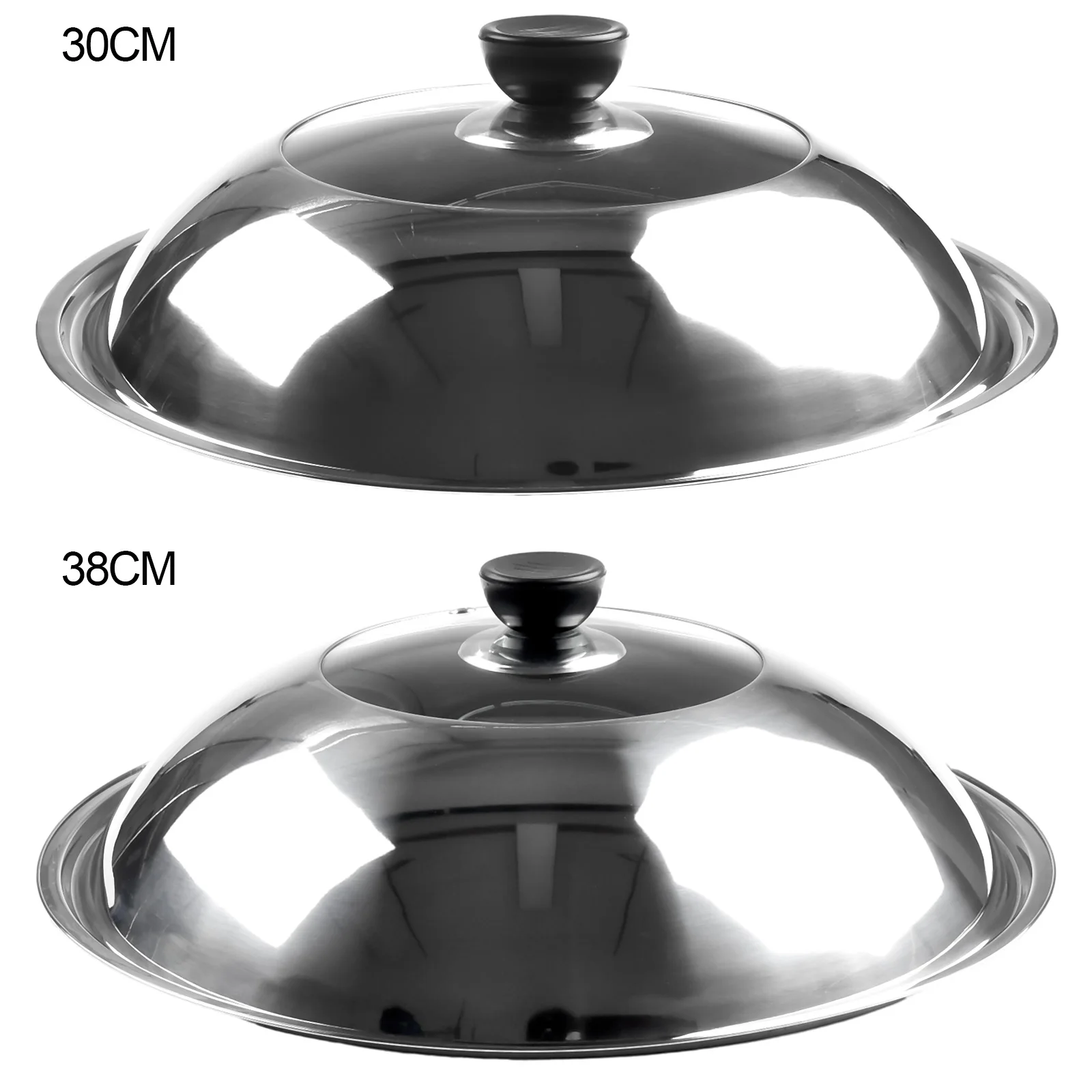 Stainless Steel Pot Lid Heightening Thickening Wok Steamer Electric Pot Lid Visible Cover Cookware 28cm 30cm 32cm 34cm 36cm 38cm