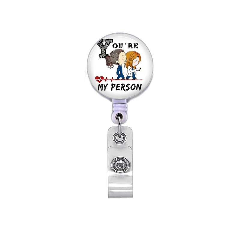 Cartoons Cute doctor Key lanyard Keychain Office ID Card Pass Easy to pull buckle Badge Card Holder key chains