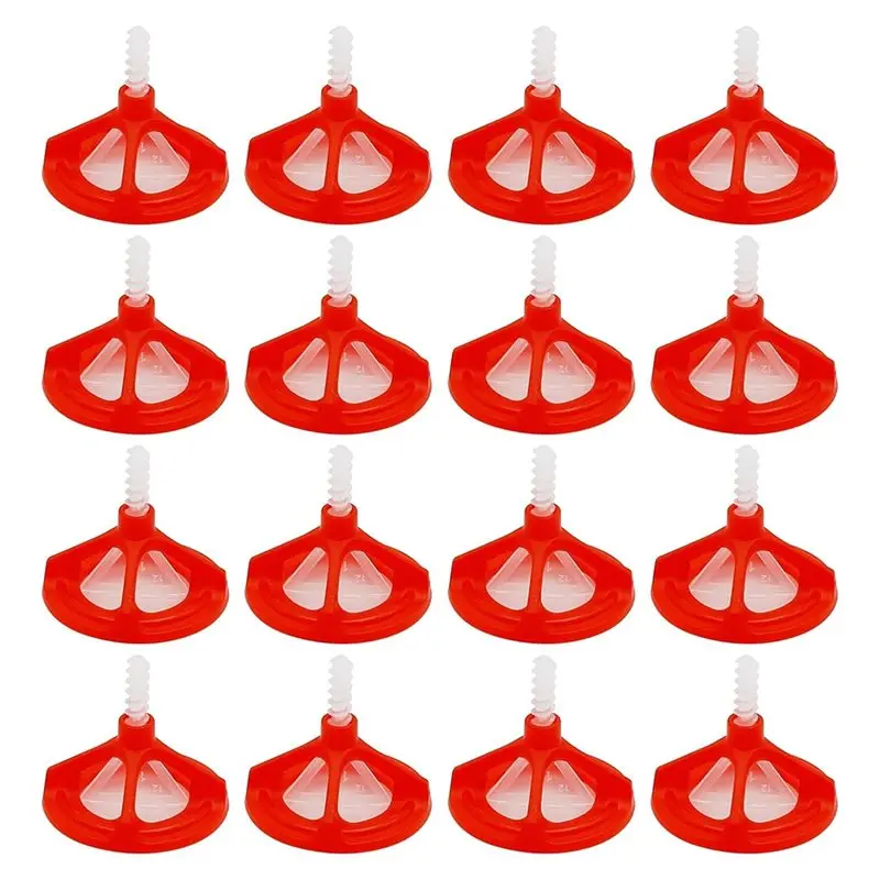 ABRW-Tile Leveling System Kit 1/8 Inch Includes Spiral Spacers And Anti-Loosening Red Caps(300Pcs Base+ 100Pcs Caps)