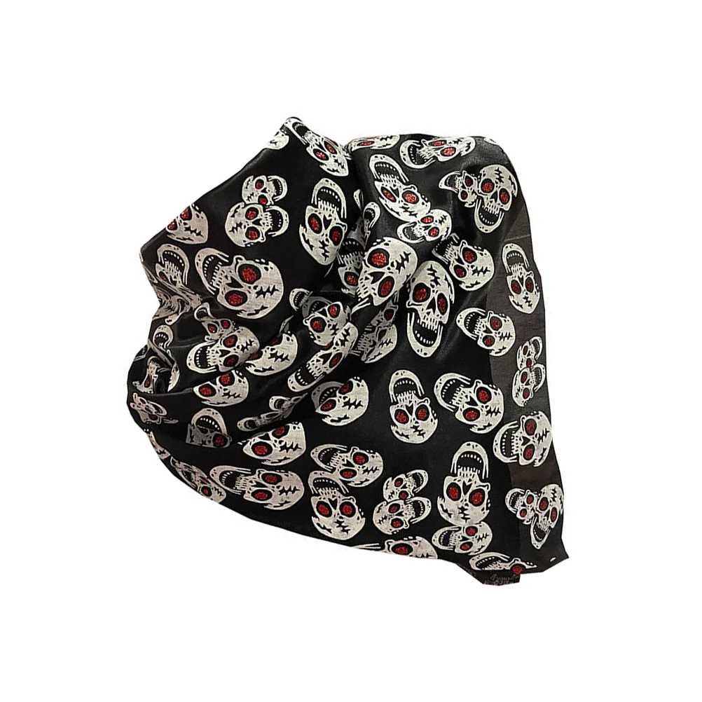 Halloween Skull Bandana Pirate Headwrap Hair Accessory Scarves Ghost Printed Stylish