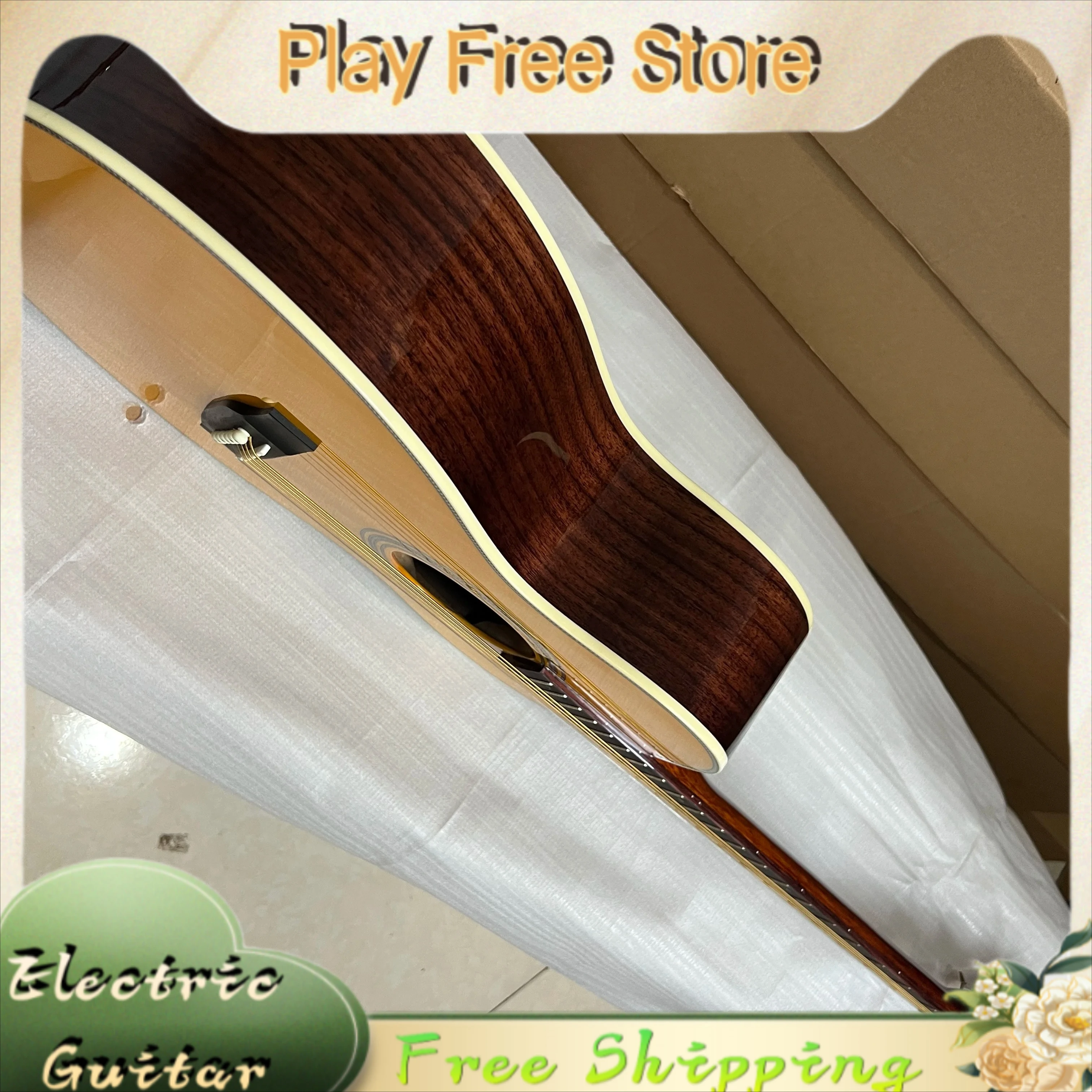 Signature Model 41 Inch 00028 Yellow Fixed Bridge Solid Top Acoustic Picea Asperata Body Handcrafted Sound Classic Hot Sale New