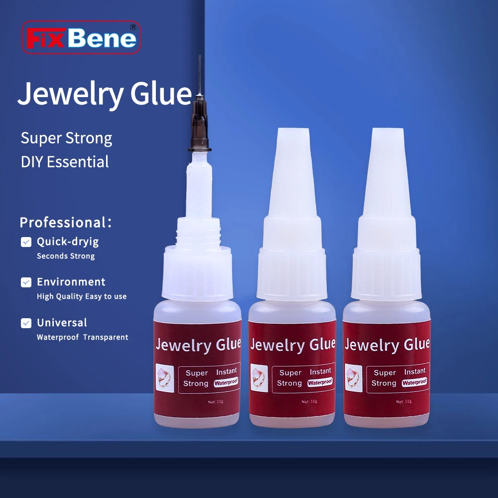 

Jewelry Glue Cyanoacrylate Fast Drying Extra Strong Super Adhesive Waterproof Professional Repair Crystal Leather Shoe Wood Ring