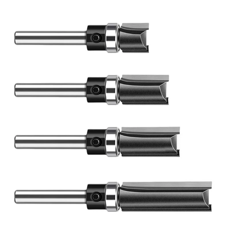 

4Pcs Flush Trim Bit With Bearing Routers Bit Woodworking Milling Cutter For Wood Bit End Milll Tool for Woodworking