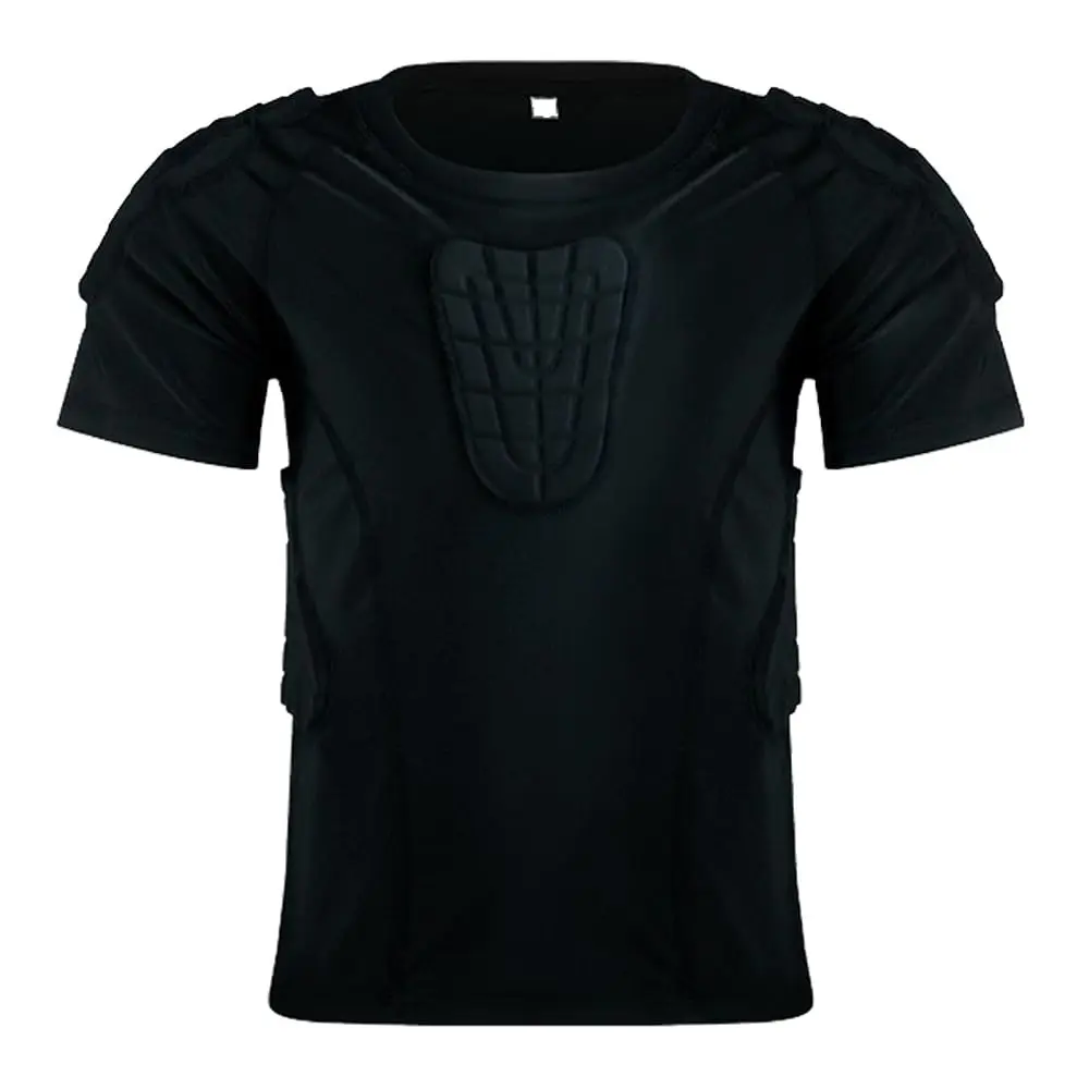 

Kid’s Padded Shirts Short Sleeve Compression Chest and Rib Protector T Shirt Youth Protective Gear
