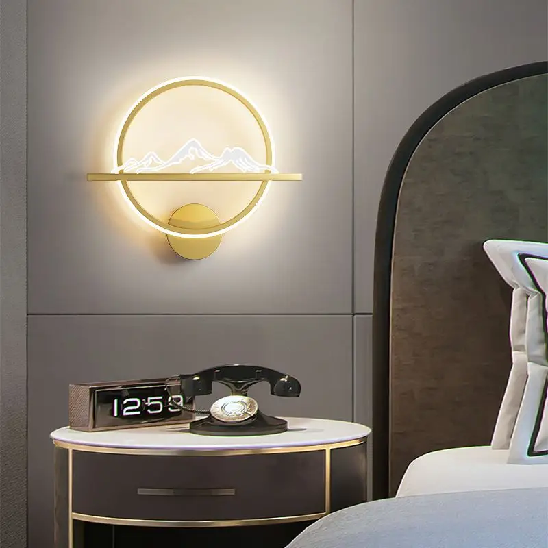 

Nordic Led Wall Lamp Bedroom Bedside Modern Simple Creative Warmly Staircase Children's Room Circle Aluminum Lighting