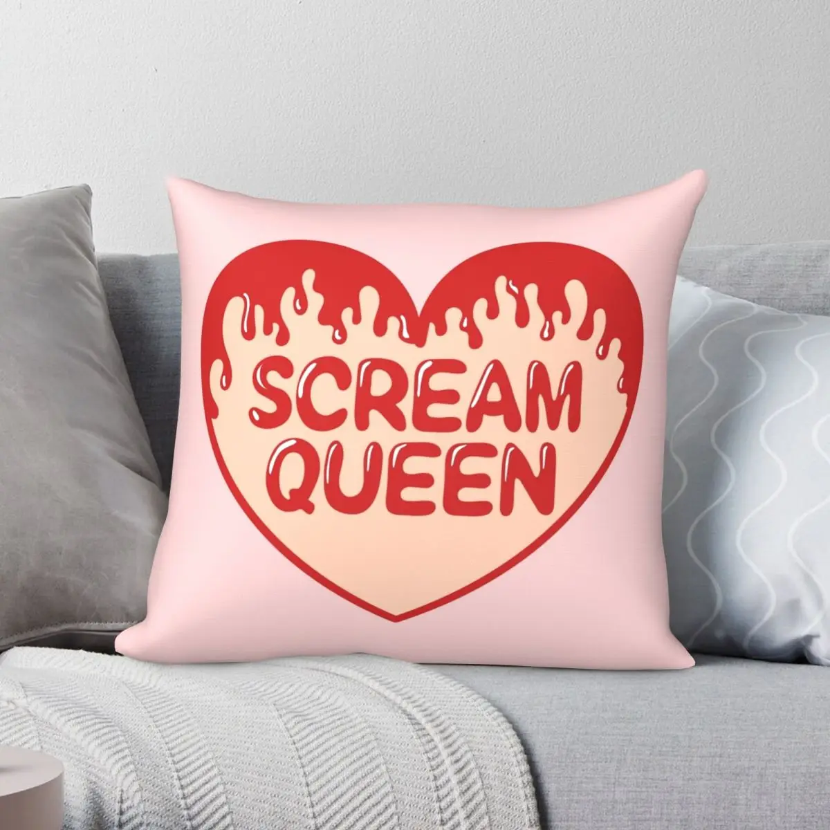 Scream Queen Square Pillowcase Polyester Linen Velvet Pattern Zip Decor Car Cushion Cover