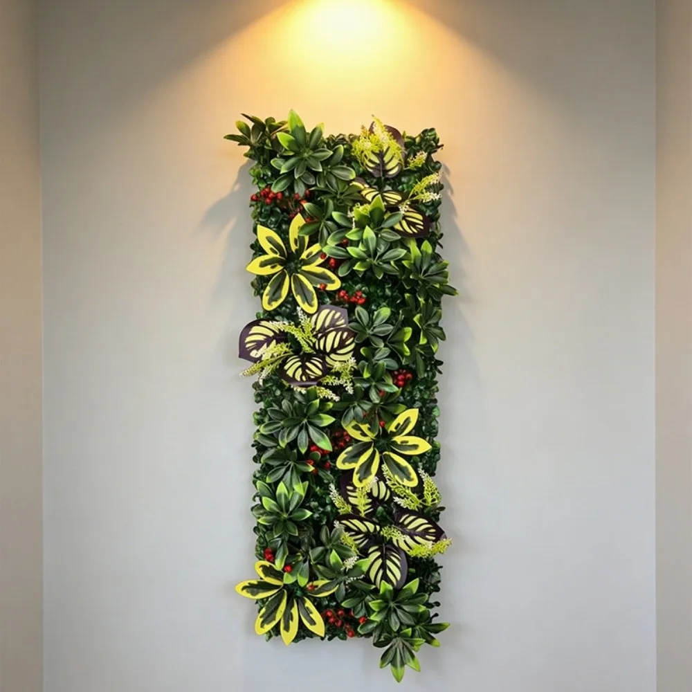 Realistische Künstliche Pflanzenwand mit Efeu-Rattan-Blättern, Künstliche Dschungel-Graspaneele, Lebendige Grüne Zweige – Detail 7