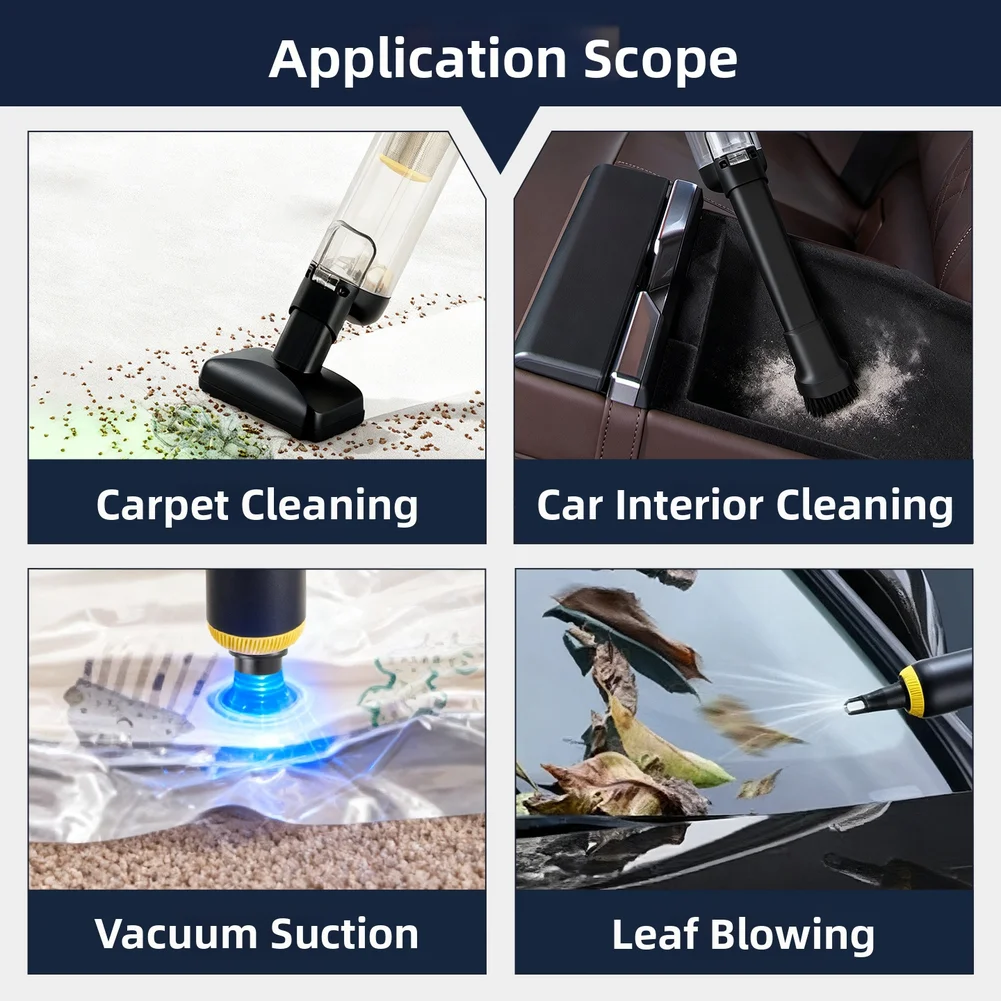 Car Vacuum Cleaner 303x56mm Cordless Handheld Vacuum for Cars Homes Offices and Multi Purpose Cleaning Without Power Cord