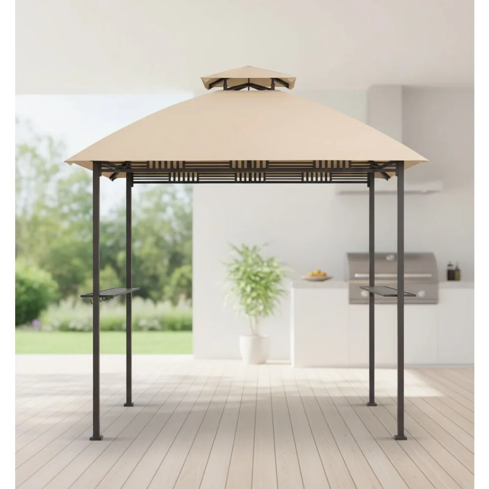 

Beige Waterproof Fire-Retardant Replacement Canopy for Outdoor Grill Gazebo - UPF 50+ Cover