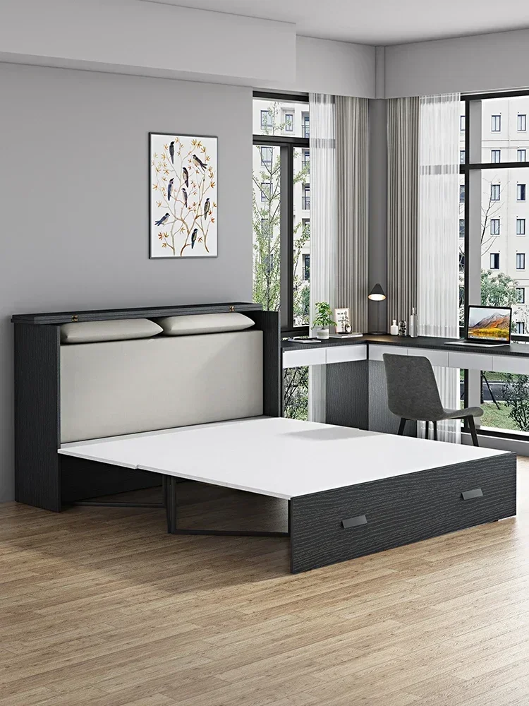 Bookshelf Combination Corner Bookcase Storage Rack Integrated Invisible Folding Study Furniture Set Bookcase Desk