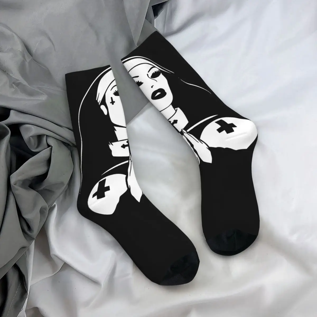 Cool Unholy Nun Design Warm Socks Merch All Seasons Unique Super Soft Crew Socks Non-slip