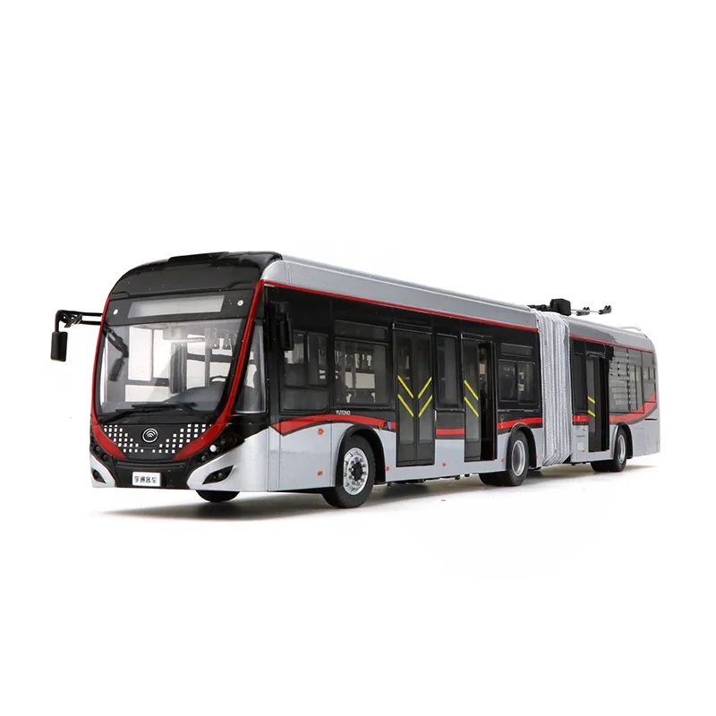 1:42 النموذج الأصلي، حافلة Yutong ذات المصدر المزدوج، حافلة مفصلية، نموذج سيارة مصنوع من خليط معدني للعرض والهدايا والمجموعات #3