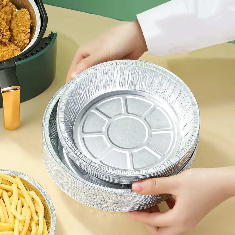 

Disposable Tin Foil Pad Baking Oven Baking Aluminum Foil Bowl Pizza Air Fryer Household Tin Foil Plate Tin Foil Plate Air Fryer