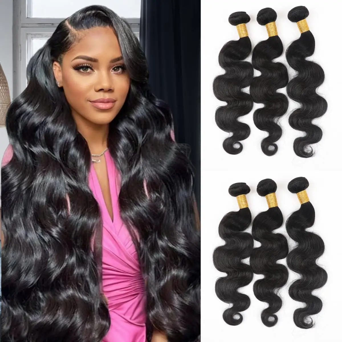 Human Hair Bundles 16 18 20 นิ้ว Body Wave มนุษย์ผม 100% ที่ยังไม่ได้บราซิล Virgin Hair