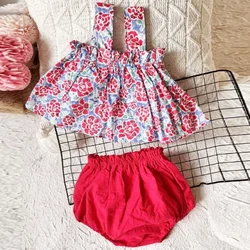 2Pcs/Set Newborn Baby Clothes For Girls Summer Thin Cute Print Mini Dress and PP Shorts Set Infant Baby Clothing Outfit 3 6 18M