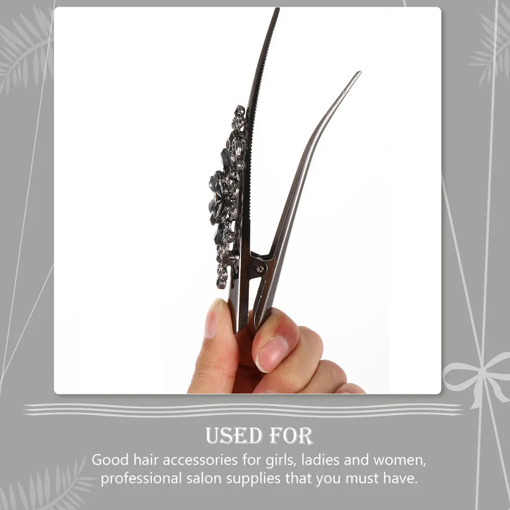

2pcs Duckbill Hair Clips Retro Rhinestone Hairdressing Clips For Women Hair Styling Clamp Sectioning Tool Small Hairpins