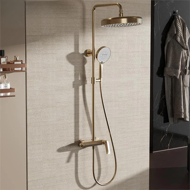 Surface shower All copper brushed rose gold Hot and cold shower Bathroom pressurized shower