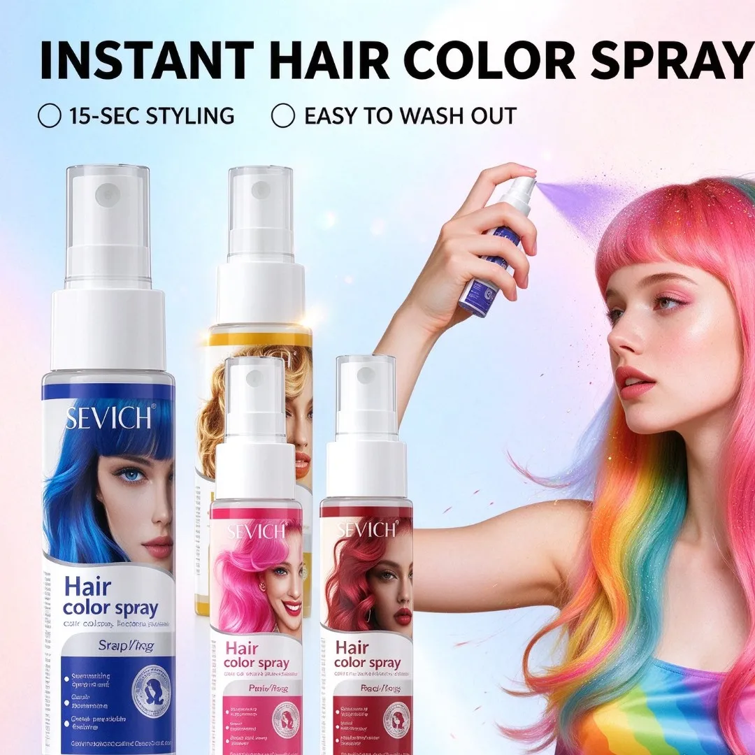 Halloween Hair Color Spray For Kids Adults DIY Party Cosplay Instant 15s Quick Styling One-Time Hair Coloring Spray Washable