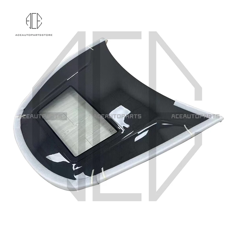 

Real Carbon Fiber Transparent Glass Style Front Engine Bonnet Hood Scoop For Tesla Model 3 Model Y