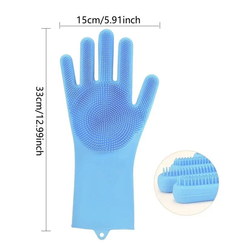 Guantes de limpieza de silicona Guantes para lavar platos de silicona Cocina Hogar Guantes de lavado de silicona