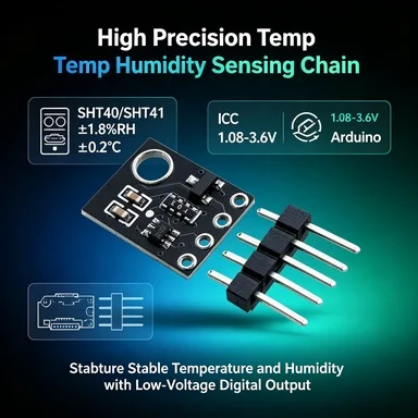 SHT40/SHT41 Temperature Humidity Sensor Module, I2C Fast Mode Plus, 0.4µA Low Power, -40~125°C