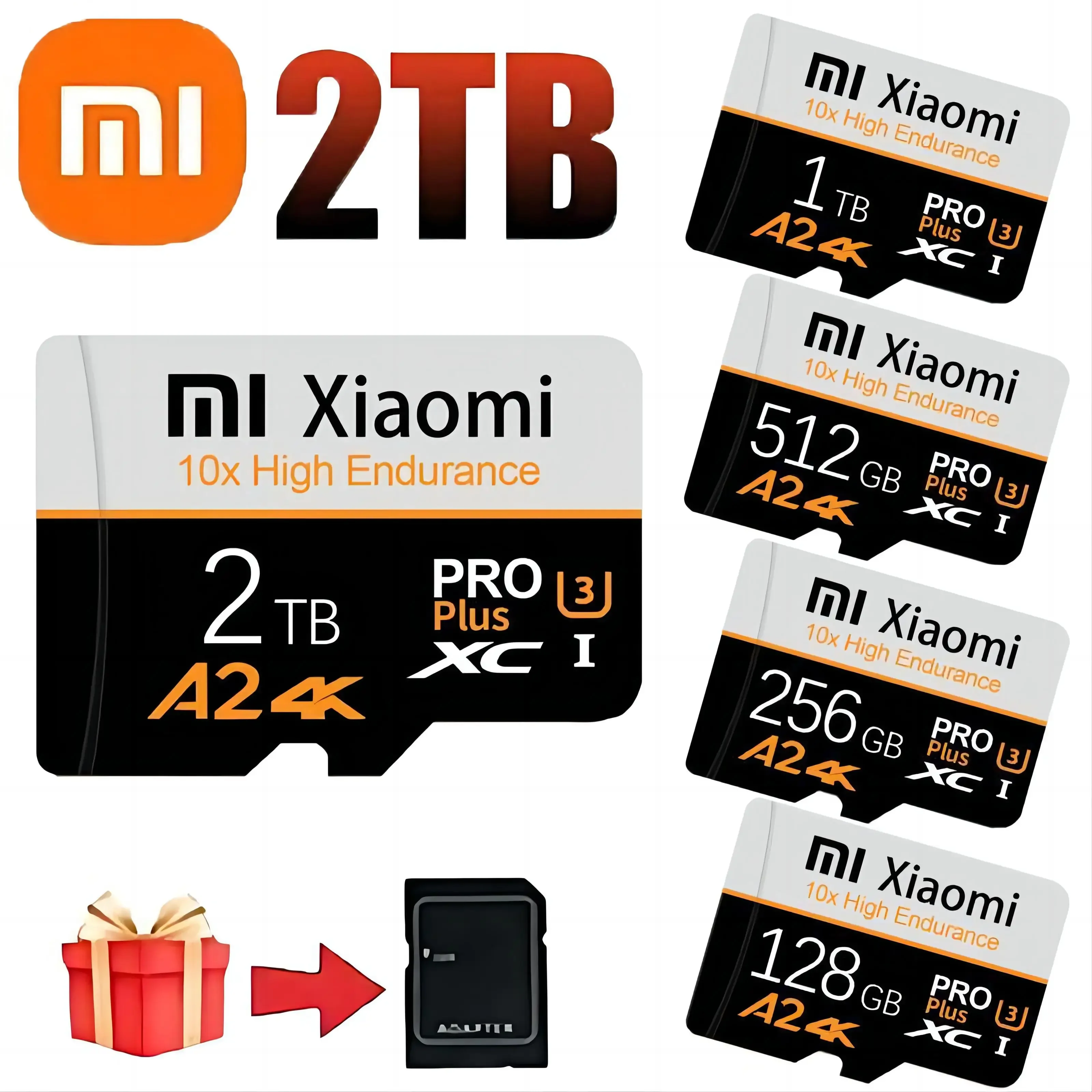 Xiaomi High Speed Mini SD Memory Card 2TB 1TB Class 10 Micro TF Flash Usb Pen Drive Card 1TB 512GB 256TB 128TB for Smartphone