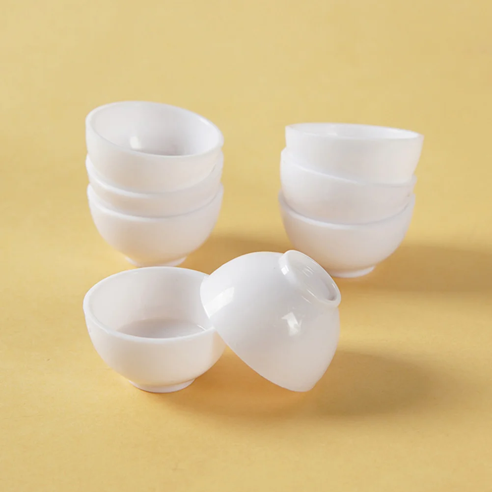 18 Pcs Miniature Kitchen Bowls Realistic Simple Design Dollhouse Accessories Mini House Tableware Model Toy Plastic Term